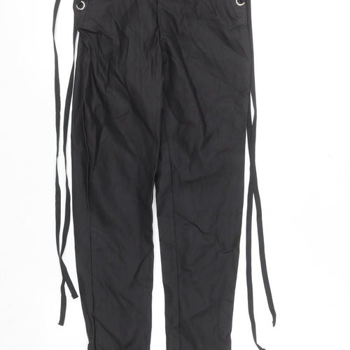 SHEIN Women's Black Lace-Up High Waist Skinny Trousers Size 8