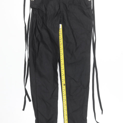 SHEIN Women's Black Lace-Up High Waist Skinny Trousers Size 8