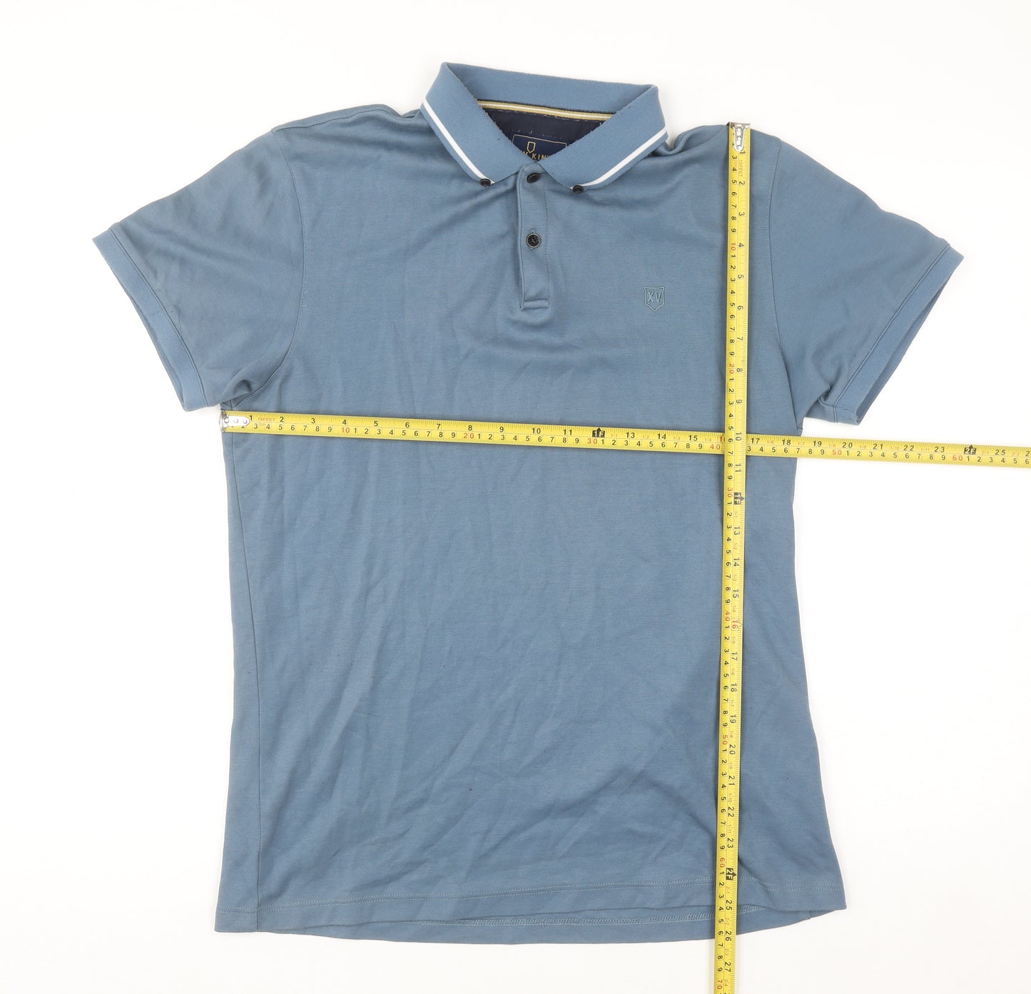 XV Kings Men's Blue Slim Fit Cotton Polo Shirt M
