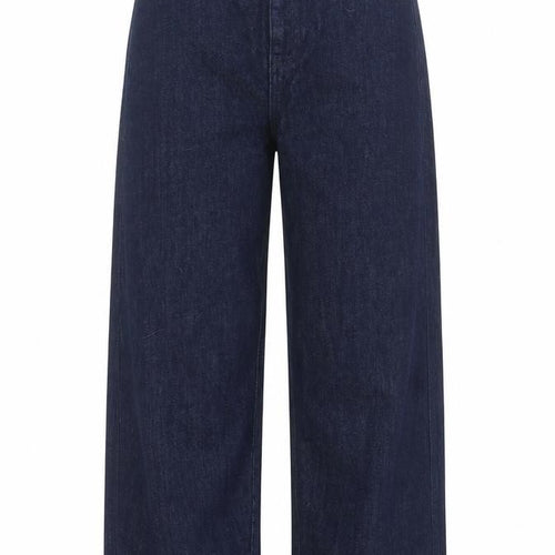 Zara Women's Blue Wide-Leg High Rise Cotton Jeans Size 8