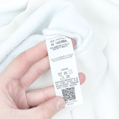 Li-Ning Womens White Pullover Sweatshirt Size 12 Cotton Blend