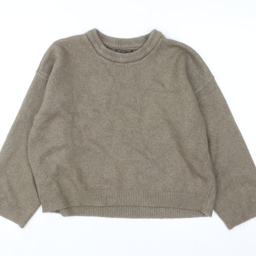 Dunnes Stores Women Brown Crew Neck Knit Pullover Jumper Size 12