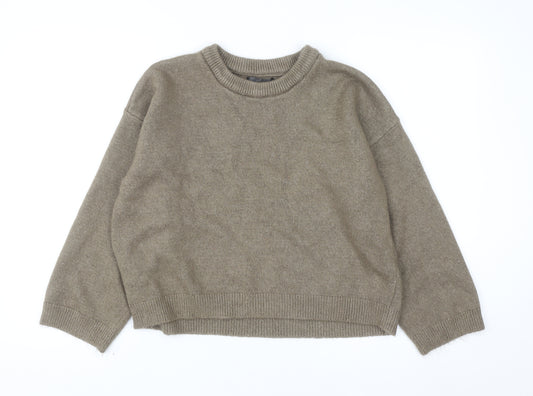 Dunnes Stores Women Brown Crew Neck Knit Pullover Jumper Size 12