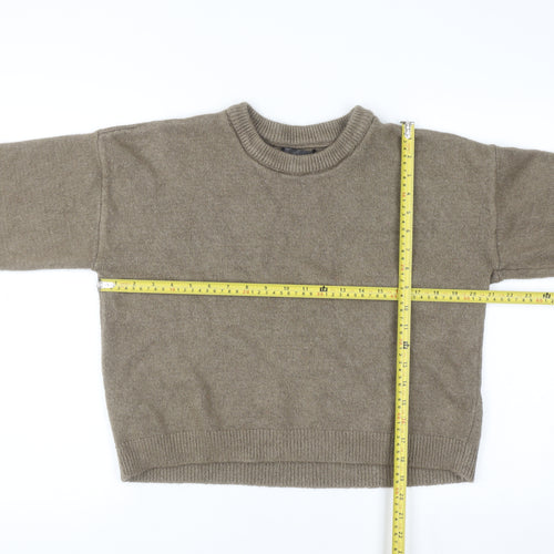 Dunnes Stores Women Brown Crew Neck Knit Pullover Jumper Size 12
