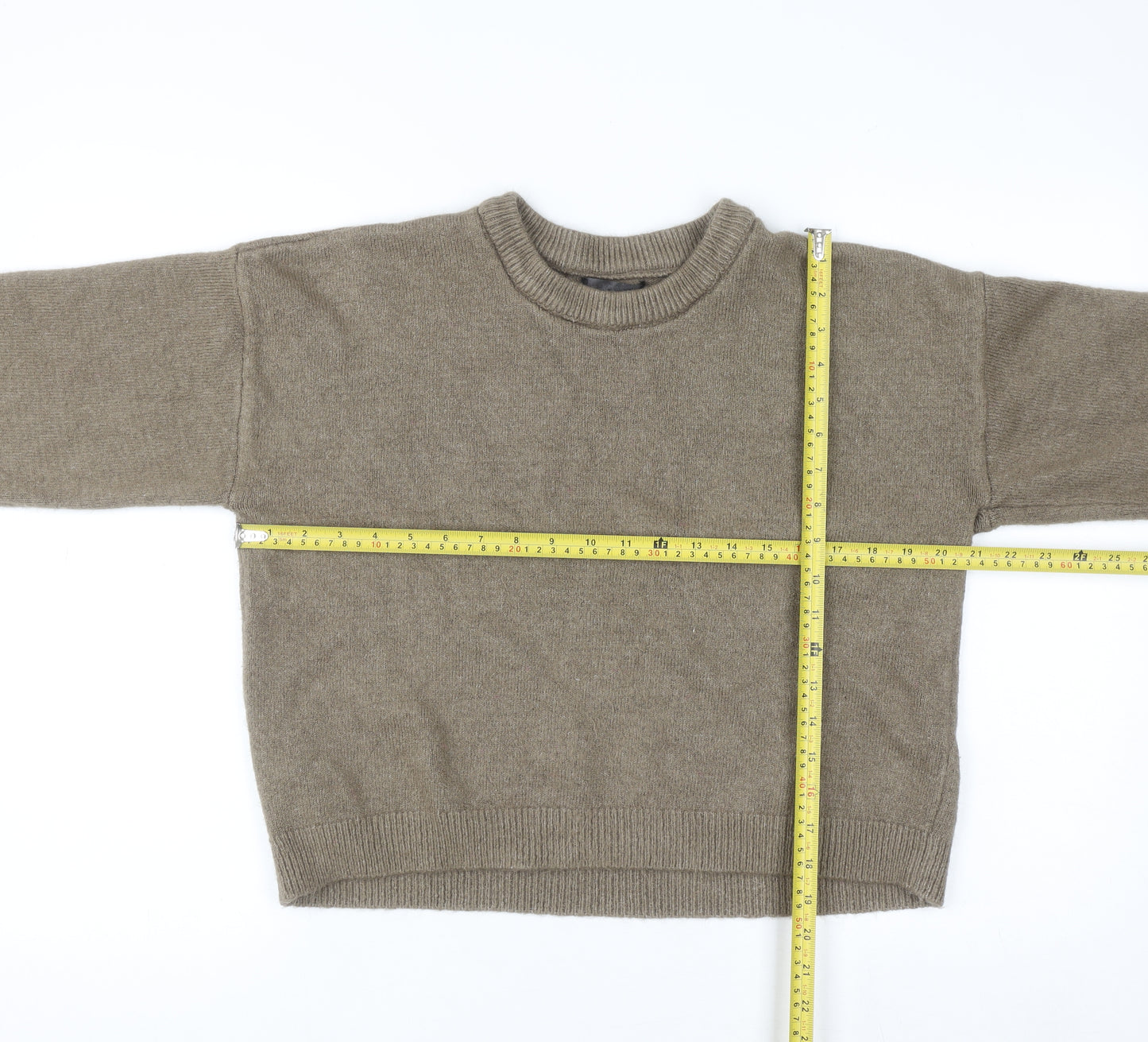Dunnes Stores Women Brown Crew Neck Knit Pullover Jumper Size 12