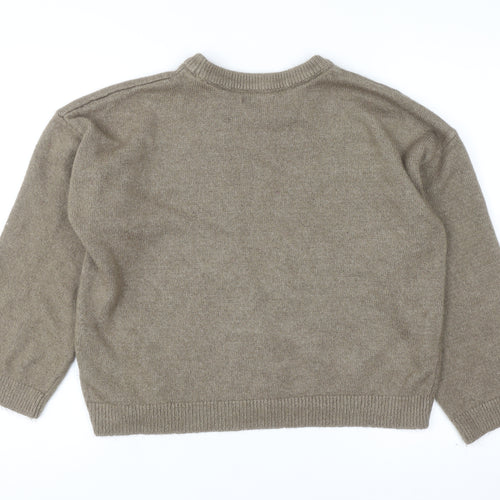 Dunnes Stores Women Brown Crew Neck Knit Pullover Jumper Size 12