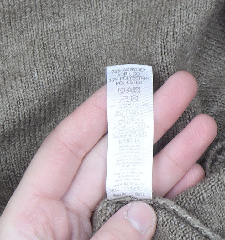 Dunnes Stores Women Brown Crew Neck Knit Pullover Jumper Size 12