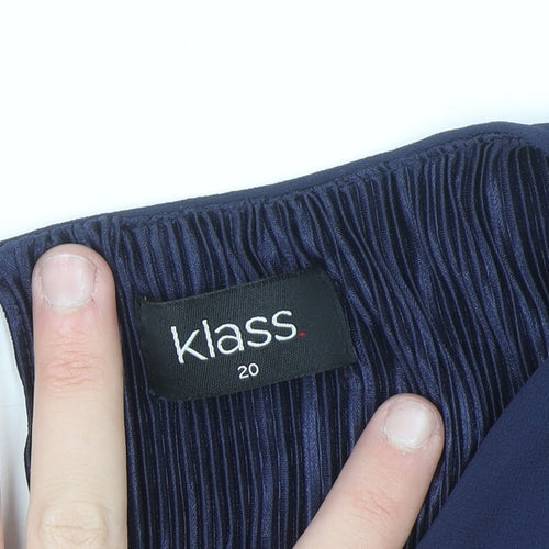 Klass Women Navy Blue Asymmetrical Sleeveless Blouse Size 20