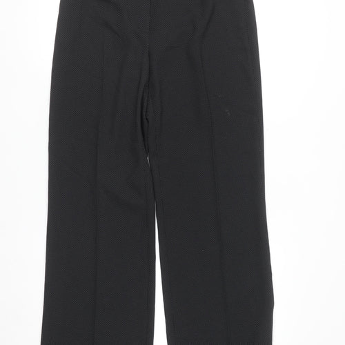 Dunnes Stores Womens Black Straight Leg Trousers Size 10 Regular Fit