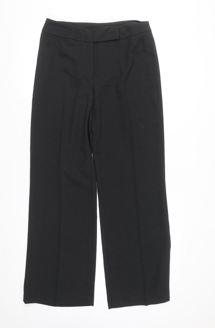 Dunnes Stores Womens Black Straight Leg Trousers Size 10 Regular Fit
