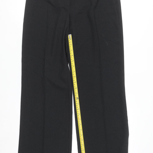 Dunnes Stores Womens Black Straight Leg Trousers Size 10 Regular Fit