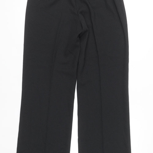 Dunnes Stores Womens Black Straight Leg Trousers Size 10 Regular Fit