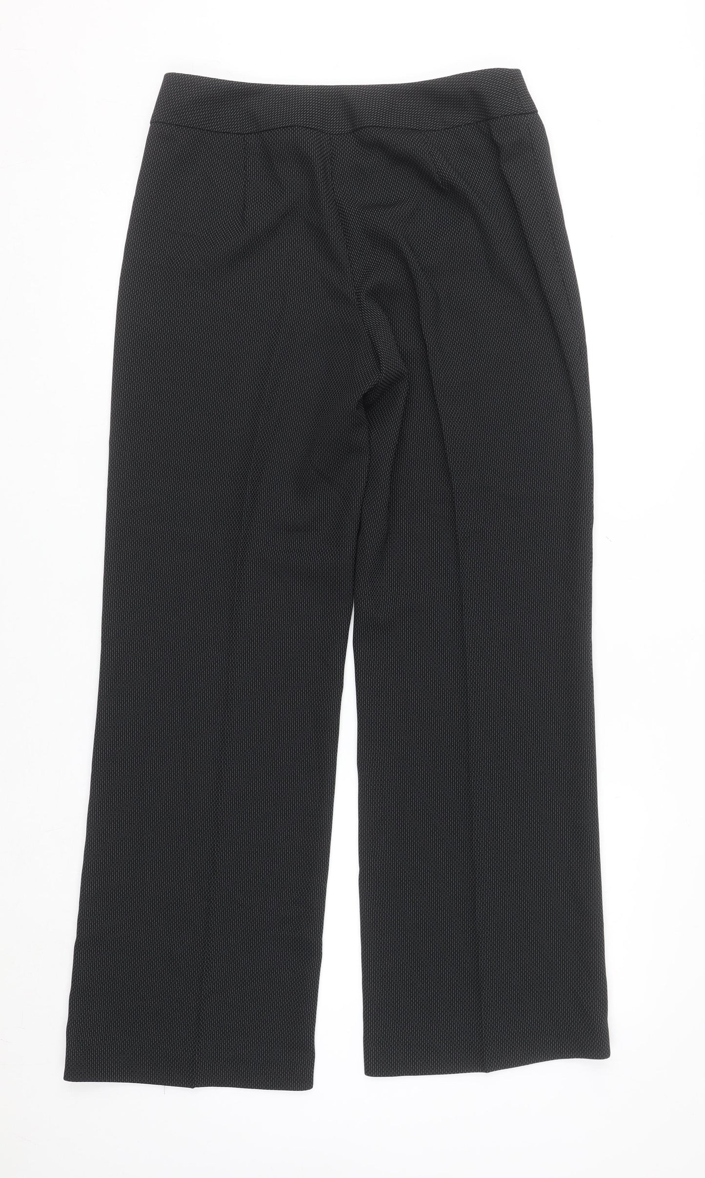 Dunnes Stores Womens Black Straight Leg Trousers Size 10 Regular Fit