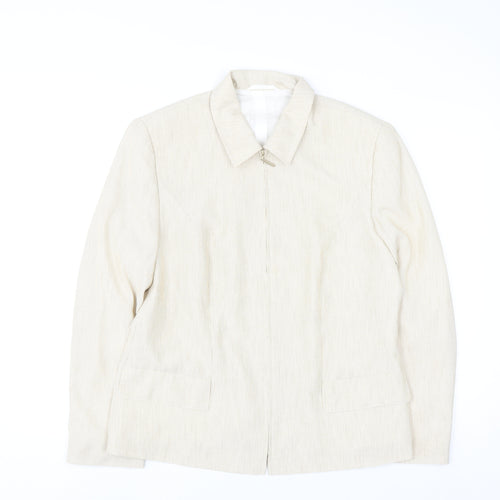 Gerry Weber Women's Beige Classic Suit Jacket Size 16 Polyester Lined