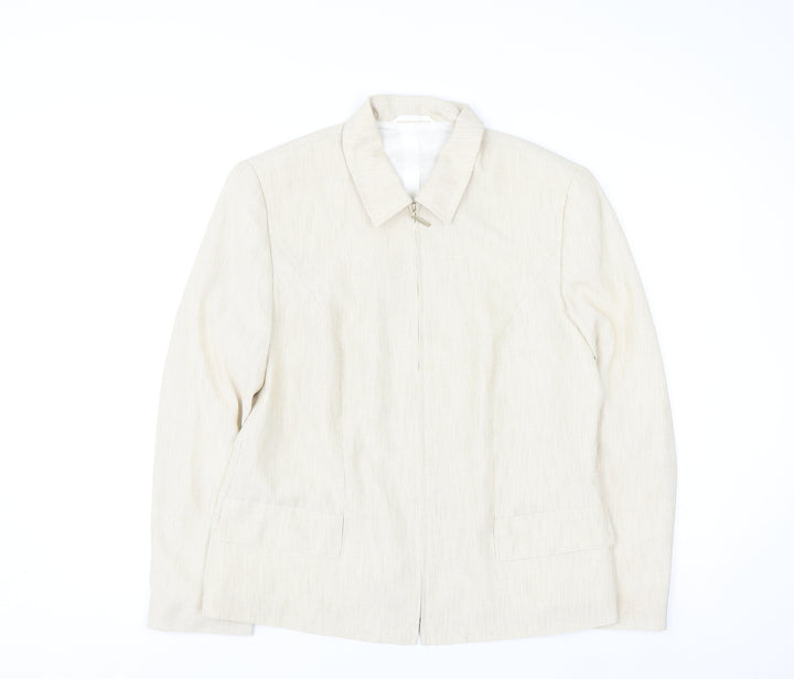 Gerry Weber Women's Beige Classic Suit Jacket Size 16 Polyester Lined