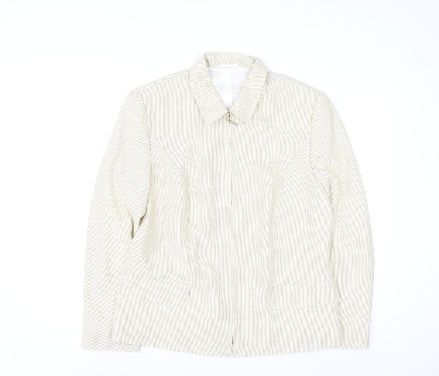 Gerry Weber Women's Beige Classic Suit Jacket Size 16 Polyester Lined