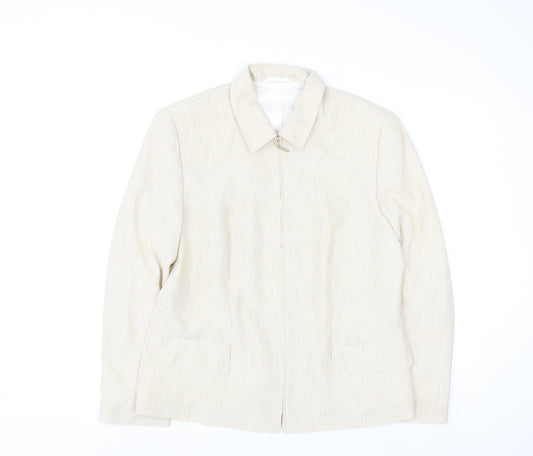 Gerry Weber Women's Beige Classic Suit Jacket Size 16 Polyester Lined