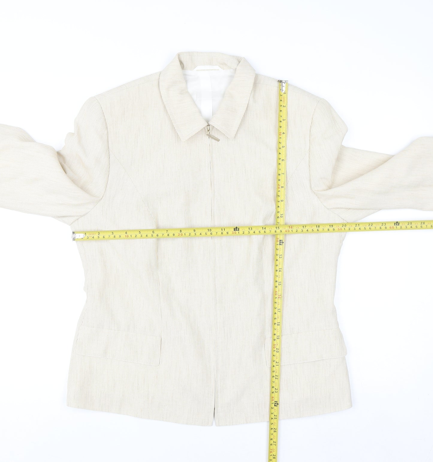 Gerry Weber Women's Beige Classic Suit Jacket Size 16 Polyester Lined