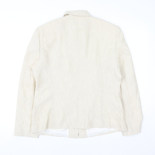 Gerry Weber Women's Beige Classic Suit Jacket Size 16 Polyester Lined