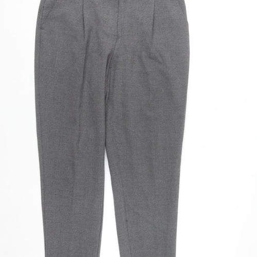 F&F Women's Grey Pleated Straight Leg Trousers UK 10