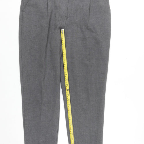 F&F Women's Grey Pleated Straight Leg Trousers UK 10