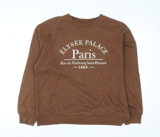 Dunnes Women Brown Élysée Palace Paris Pullover Sweatshirt XS