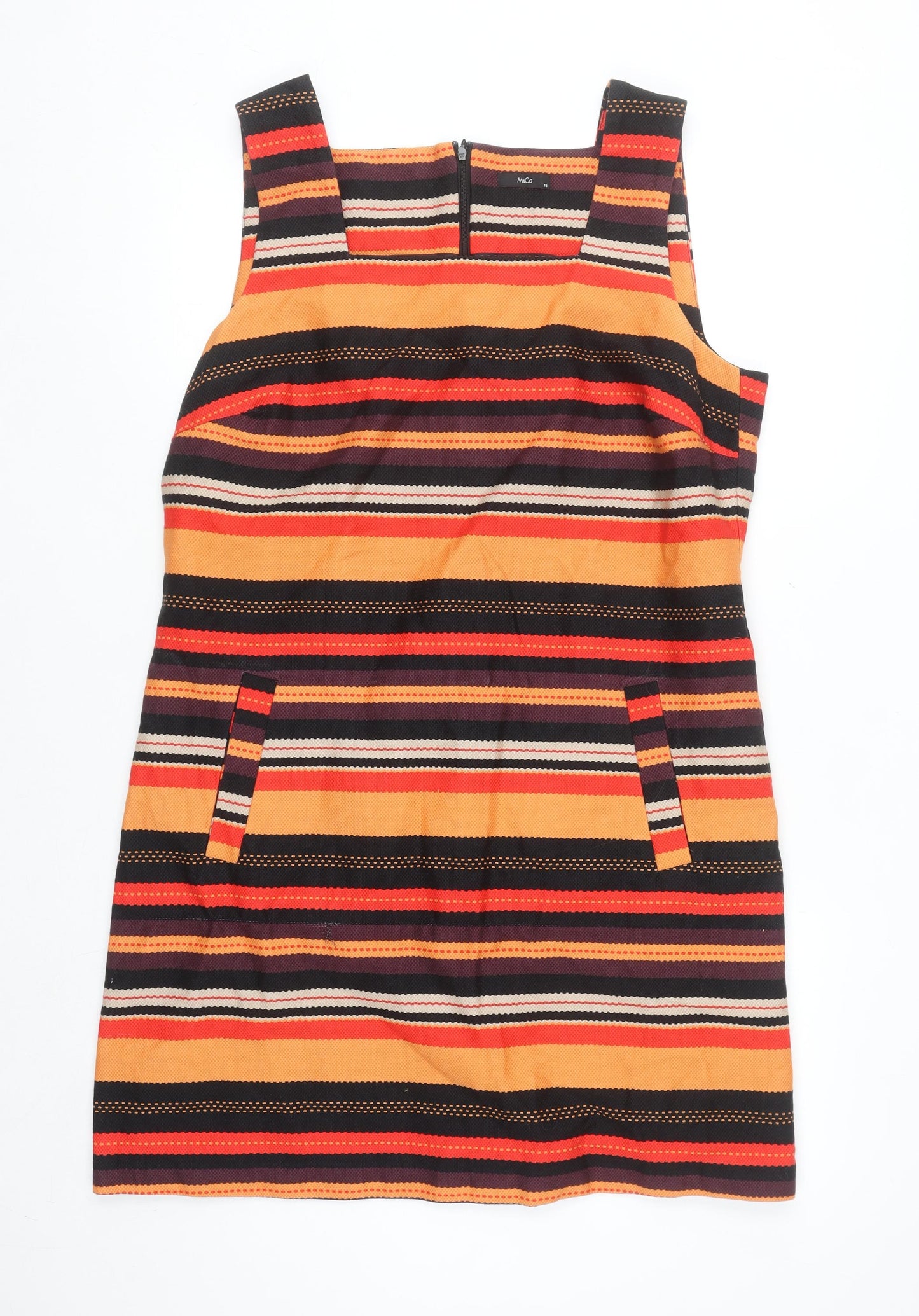 M&Co Women’s Multicoloured Stripe Shift Dress Size 18 Sleeveless