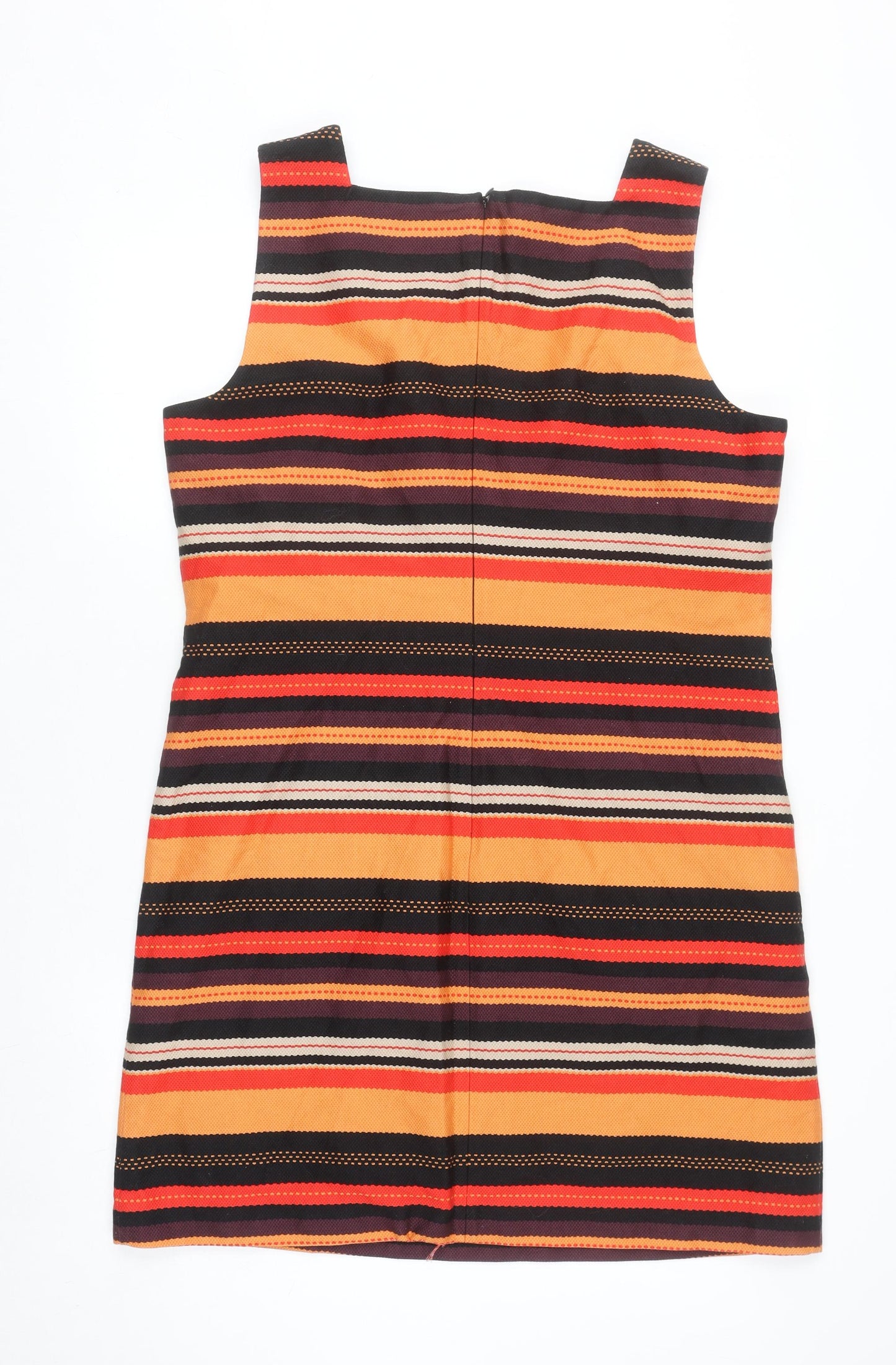 M&Co Women’s Multicoloured Stripe Shift Dress Size 18 Sleeveless