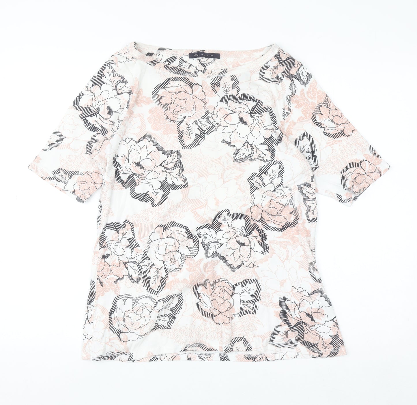 Marks and Spencer Womens 16 Multicoloured Floral Cotton T-Shirt