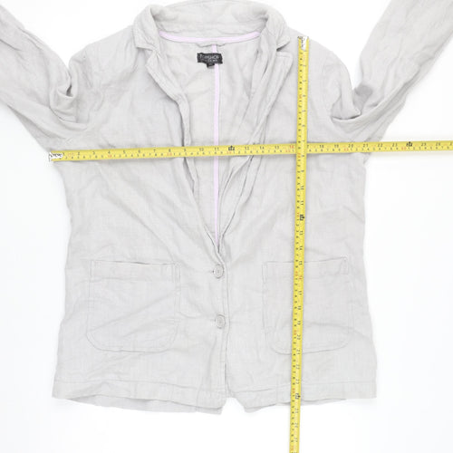 Topshop Women’s Grey Linen Blazer Jacket Size 14