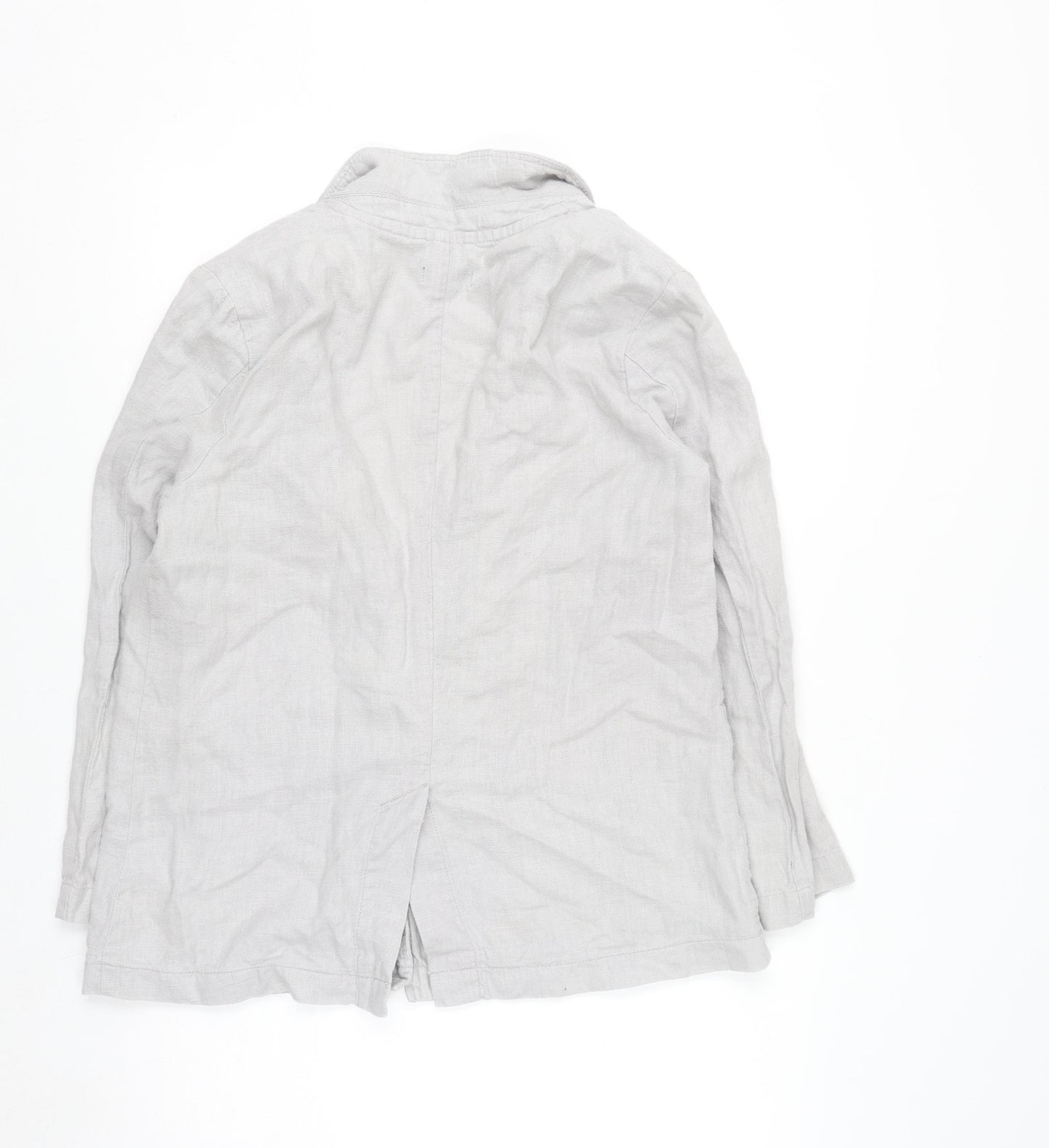 Topshop Women’s Grey Linen Blazer Jacket Size 14