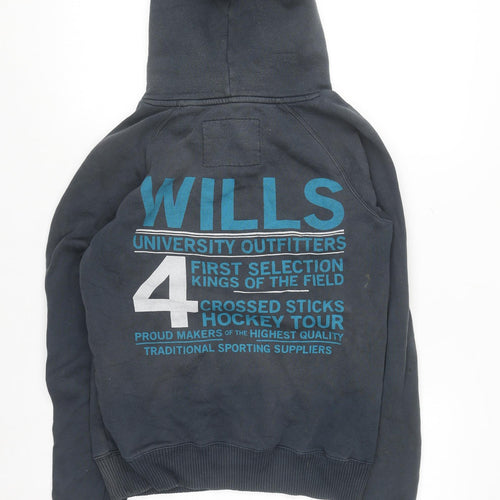 Jack Wills Women's Navy Blue Pullover Hoodie Size 8 Cotton Blend