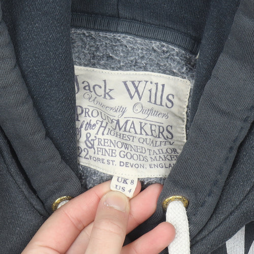 Jack Wills Women's Navy Blue Pullover Hoodie Size 8 Cotton Blend
