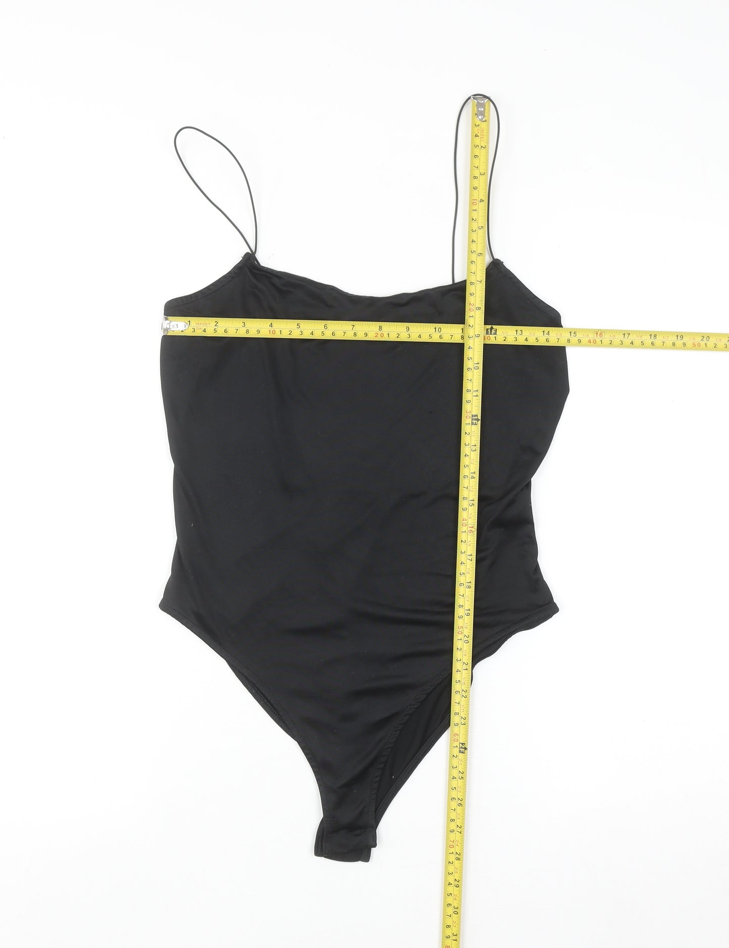 Primark Women's Black Camisole Bodysuit Size 12 Stretch Jersey