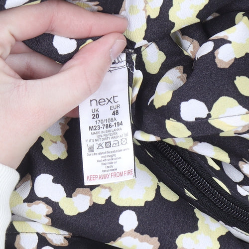 Next Womens Multicoloured Floral Ruched Midi Dress Size 20