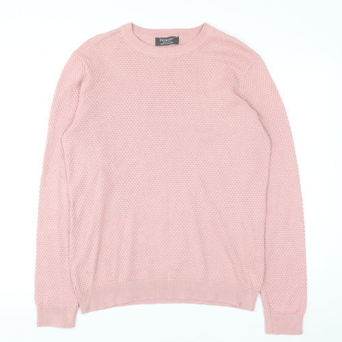 Primark Men's Pink Cotton Crew Neck Jumper M