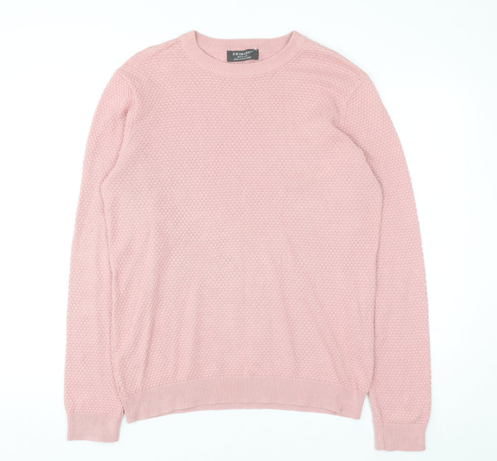 Primark Men's Pink Cotton Crew Neck Jumper M