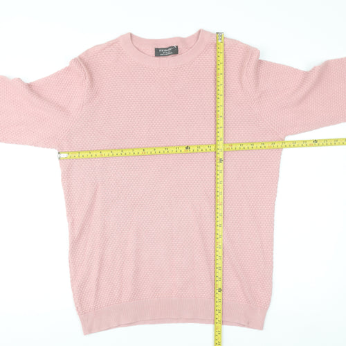 Primark Men's Pink Cotton Crew Neck Jumper M