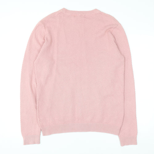 Primark Men's Pink Cotton Crew Neck Jumper M