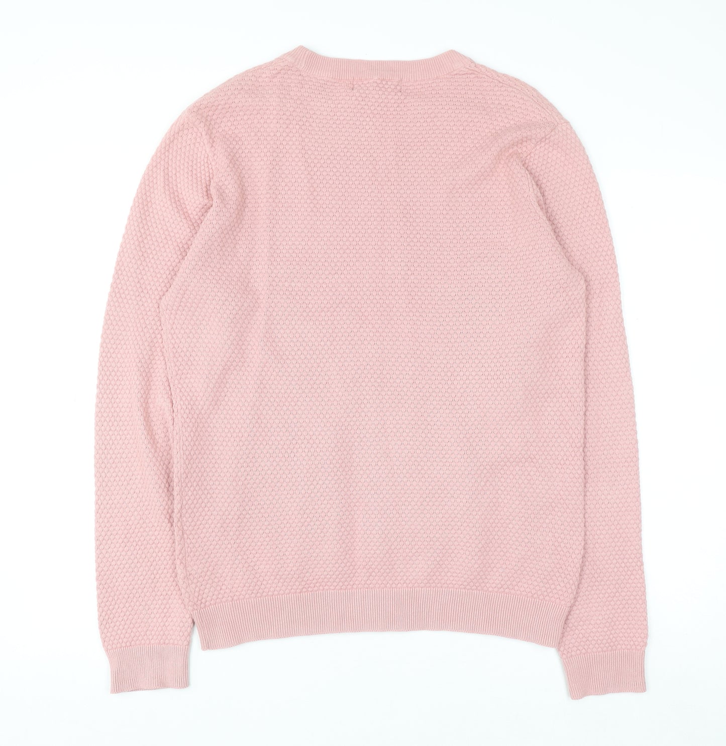 Primark Men's Pink Cotton Crew Neck Jumper M