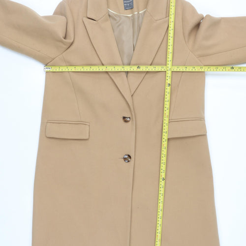 Primark Women’s Beige Wool Blend Mid-Length Overcoat UK 14