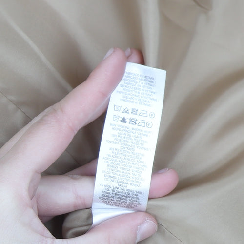 Primark Women’s Beige Wool Blend Mid-Length Overcoat UK 14