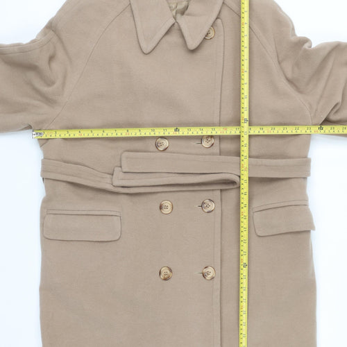 Principles Women's Beige Wool Cashmere Belted Trench Coat Size 18