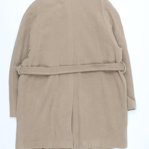 Principles Women's Beige Wool Cashmere Belted Trench Coat Size 18