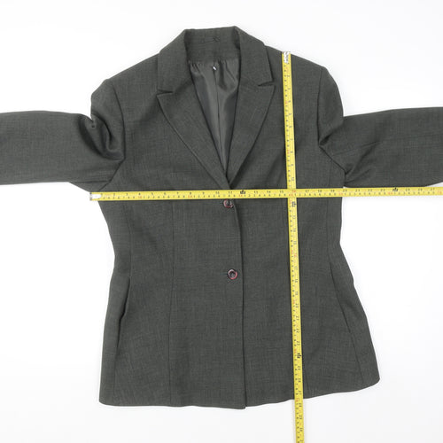 St. Bernard Women’s Grey Two-Button Suit Jacket Size 14 Classic Fit