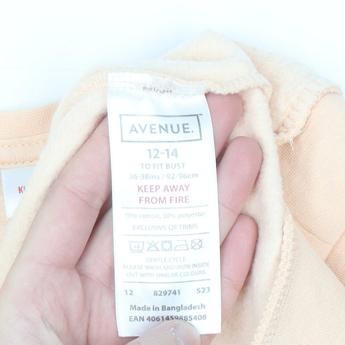 Avenue Women Peach Pullover Sweatshirt Size 12-14 Cotton Blend