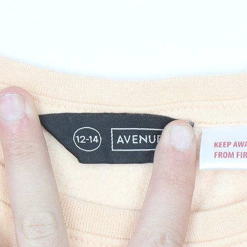 Avenue Women Peach Pullover Sweatshirt Size 12-14 Cotton Blend