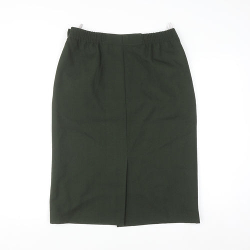 Avoca Women Green Wool Pencil Skirt M Knee Length Workwear