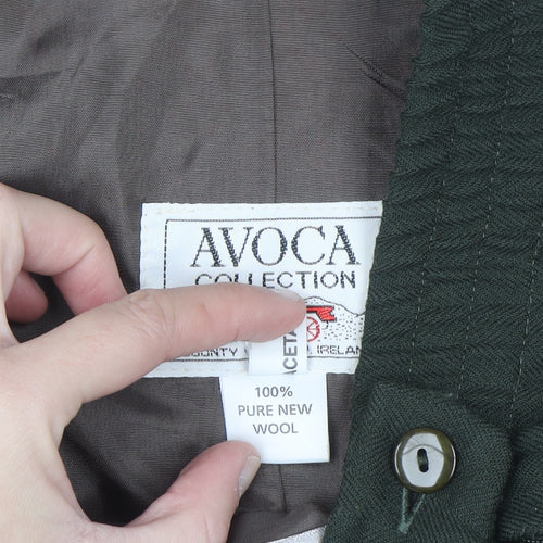 Avoca Women Green Wool Pencil Skirt M Knee Length Workwear