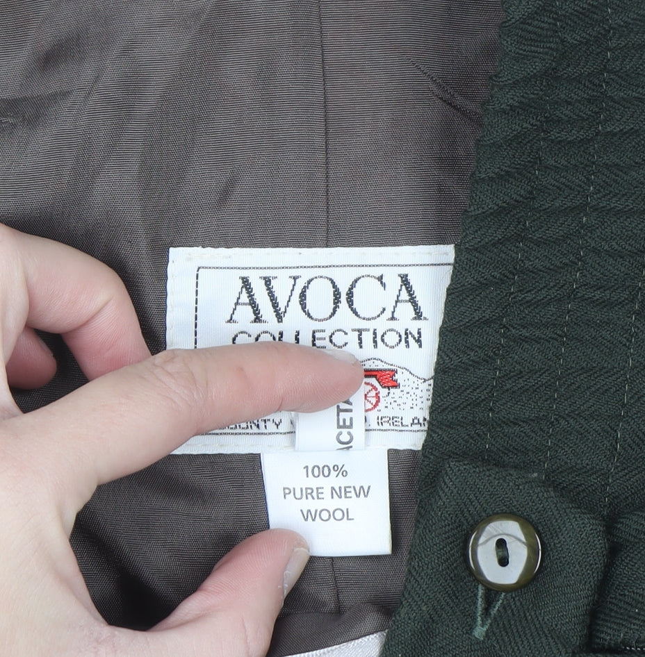 Avoca Women Green Wool Pencil Skirt M Knee Length Workwear